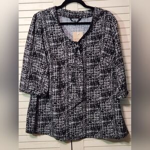 BloomChic Monochrome Textured Blouse